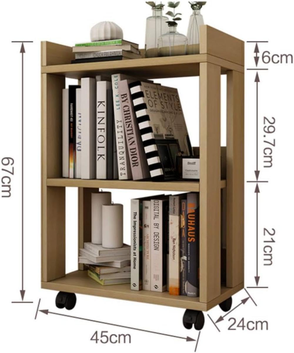 Amazon.co.jp: オープンラック 収納棚 キャスター付き 小さな本棚と